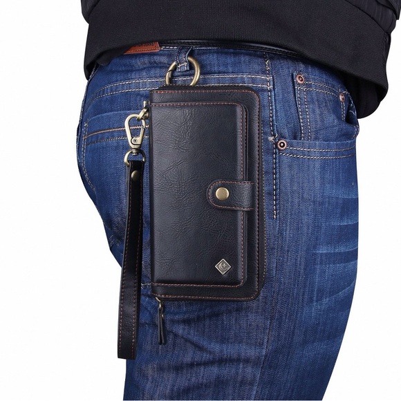 Multifunction Wristlet Multiple Card Slot Wallet Phone Case in Black - Picture 7 of 8